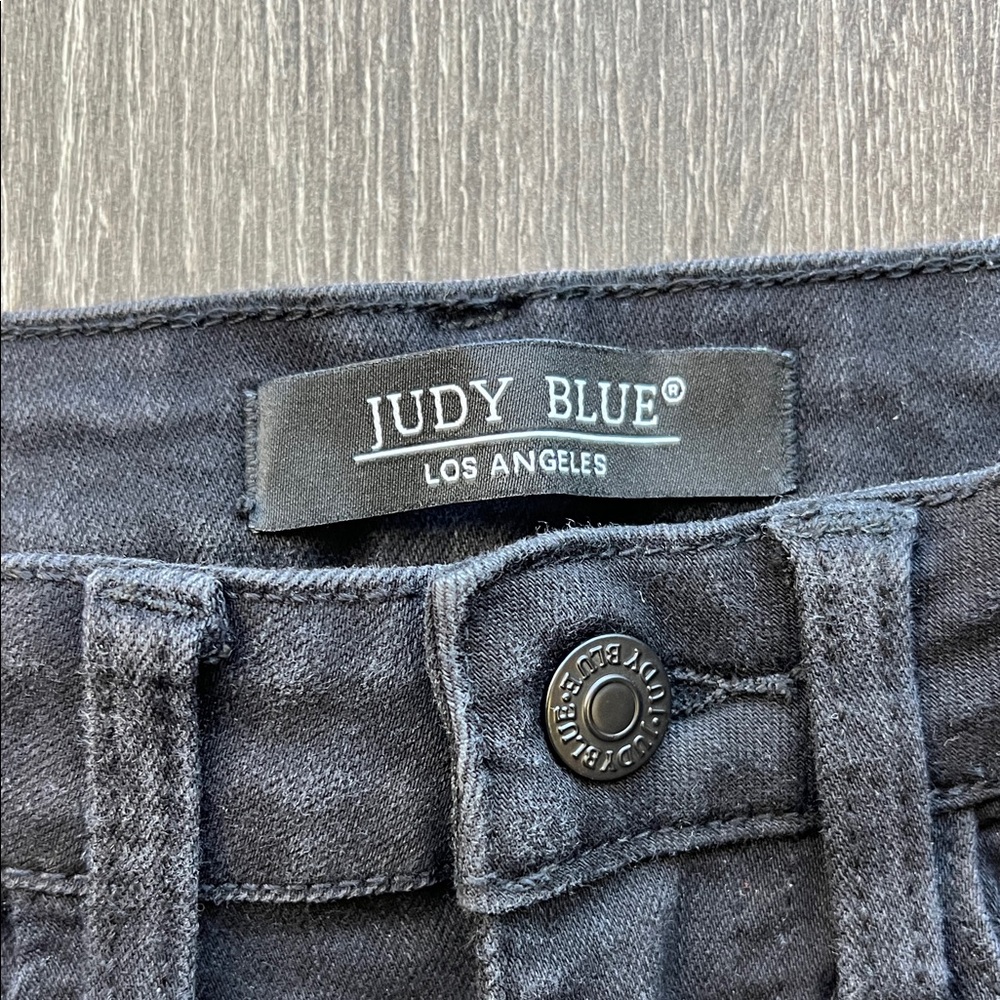 Judy Blue Black Distressed Skinny Jeans - Picture 2 of 6